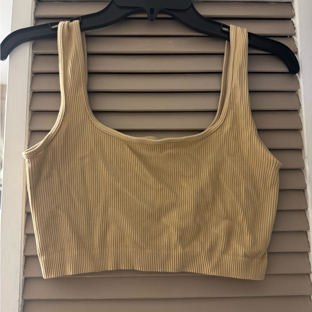 Ribbed Tan Crop Top